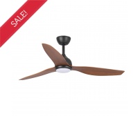 Fanco Eco Style 3 Blade 52" DC Ceiling Fan with Remote & LED Light Control in Black & Koa